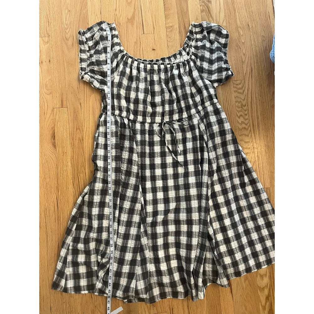 Torrid Womens Black White Gingham Seersucker Off Shoulder Midi Dress 4X - Picture 8 of 8